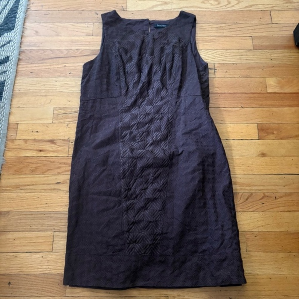 WHBM Brown Textured Shift Dress Size 14